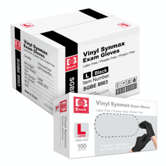 Basic Vinyl Exam Gloves BLK Size: L SGBE:8003